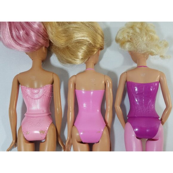 Mattel Barbie Dolls lot of 7 Color Hair Reveal Painted on suits Glitter Legs - Picture 10 of 11
